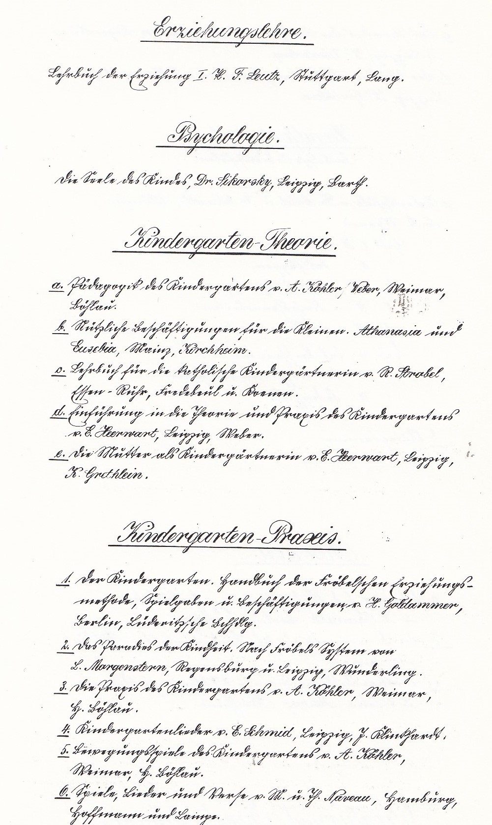 Auszug aus dem handgeschriebenen Lehrplan Quelle Dominikanerinnen Landstuhl 1983 S 35